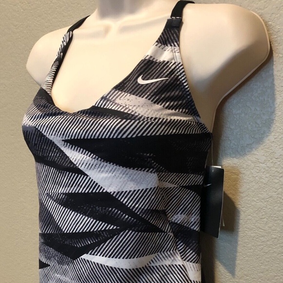 Nike Women's Nike Black/Gray Line Up 2-Piece Tankini Swimsuit Size S - Picture 7 of 11